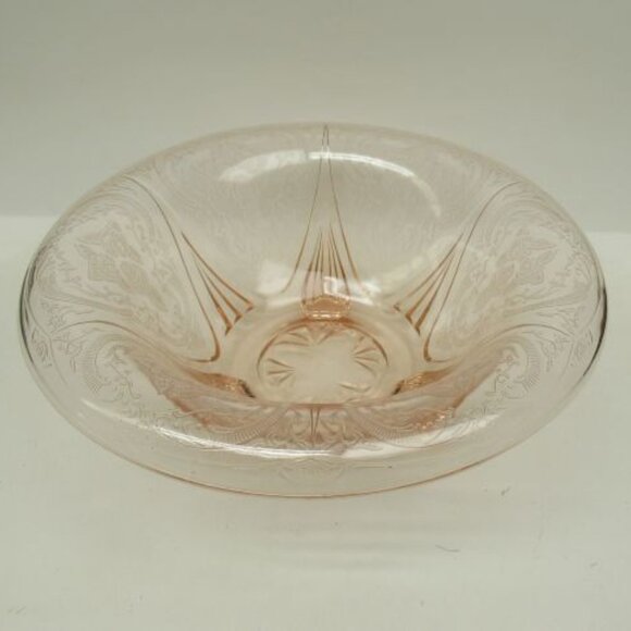 Hazel Atlas Depression Glass Pink ROYAL LACE 10 1/4 In Rolled Edge Console Bowl - Picture 3 of 5